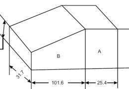 The wedge shown in the figure below is to be made of 38.1 mm  diameter stock by forging. Calculate the length of the bar if the volume remains  unchanged.