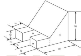 The following product is manufactured by forging process from a block of cast iron. Find the weight of the material required for the block if cast iron weighs 7 gms/cm3.