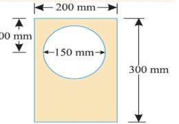 Find the moment of inertia of a hollow section shown in Fig.25 about an axis passing through its center of gravity or parallel X-X axis.