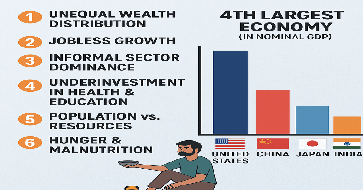 Why India Still Faces Poverty and Unemployment Despite Being the 4th Largest Economy